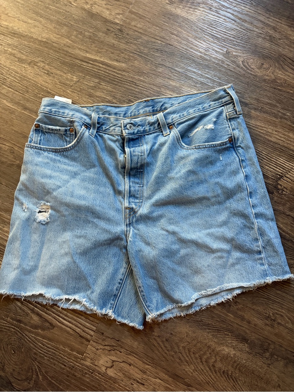 Levi's Light Blue Distressed Men's Denim Shorts